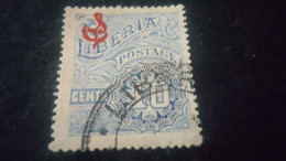 LİBERYA-1910-20-    10   C      DAMGALI   LOCAL MOTİFLER - Liberia