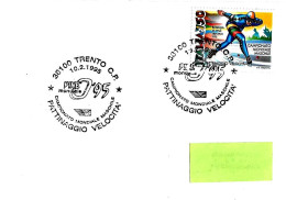 ITALIA ITALY - 1995 TRENTO Campionato Mondo Pattinaggio Velocità Ice-skating Pinè Su Busta Viaggiata - 8564 - 1991-00: Marcophilie
