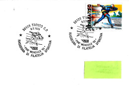 ITALIA ITALY -1995 TRENTO Inizio Camp.mondo Pattinaggio Velocità Ice-skatin Pinè Filatelia Sportiva Su Busta Viagg.-8568 - 1991-00: Storia Postale