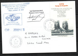 Col43 TAAF N° 296 Oblitéré De Port Aux Français Marion Dufresnes Sur Lettre - Used Stamps