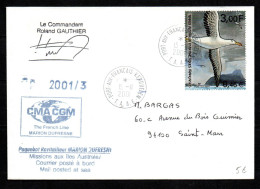 Col43 TAAF N° 298 Oblitéré De Port Aux Français Marion Dufresnes Sur Lettre - Usati