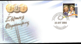 ATENE 2004 FDC ENVELOPPE GREEK GOLD MEDAL SOFIA BEKATOROV TSOVIFA AMILIA - Sommer 2004: Athen