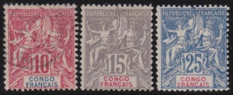 Congo Français  .  Y&T   .     42/44        .   *  (42; O)    .    Neuf Avec Gomme - Neufs