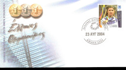 ATENE 2004 FDC ENVELOPPE GREEK SILVER MEDAL ANASTAVSIA KELESIDOU DISCO - Sommer 2004: Athen