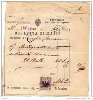 1918 BOLLETTA DI DAZIO  FIRENZE - Italie