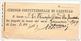 1909 CIRCOLO COSTITUZIONALE DI CASTELLO - Italie