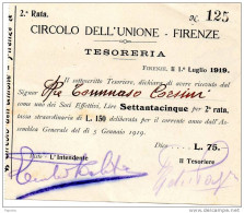 1919 CIRCOLO DELL'UNIONE - FIRENZE - Italie
