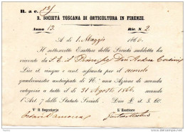 1882 R.  SOCIETÀ TOSCANA D'ORTICULTURA FIRENZE - Italie