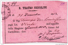 1882 R.TEATRO NICCOLINI - Italie