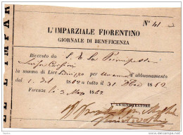 1862 - L'IMPARZIALE FIORENTINO GIORNALE DI BENEFICENZA - Italie