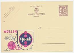 Publibel - Postal Stationery Belgium 1948 Knitting Wool - Bears - Textile