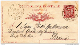 1891  CARTOLINA CON ANNULLO ESTE PADOVA - Ganzsachen