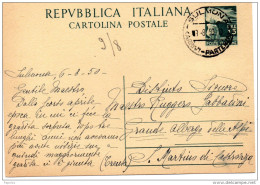 1950  CARTOLINA CON ANNULLO SULMONA - Ganzsachen