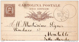 1882  CARTOLINA CON ANNULLO BAGHERIA PALERMO - Ganzsachen