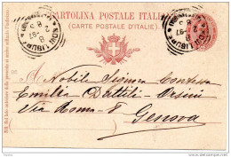 1897 CARTOLINA CON ANNULLO NOVI LIGURE ALESSANDRIA - Stamped Stationery