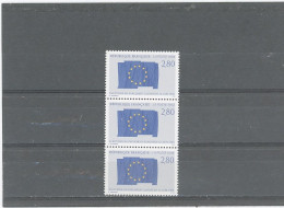 VARIÉTÉS -N°2860 N** ELECTION EUROPÉENNE 1994 -TIMBRE DU MILIEU -ANNEAU LUNE A GAUCHE DU DRAPEAU - Neufs