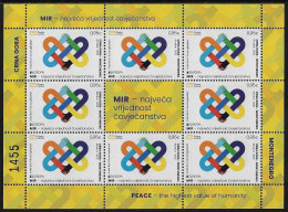 MONTENEGRO /CRNA GORA  -EUROPA-CEPT 2023-"PEACE –The Highest Value Of Humanity"- SHEET Of The 8 STAMPS MINT + LABEL - 2023