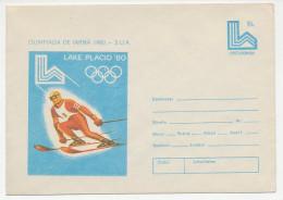 Postal Stationery Romania 1980 Winter Olympic Games Lake Placid 1980 - Skiing - Other & Unclassified