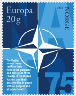 Norway Norvege Norwegen 2024 NATO 75 Ann Stamp MNH - Neufs