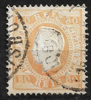 PORTUGAL 1870-76 D. LUIS I 80R P:12.5 USED (NP#94-P17-L9) - Used Stamps