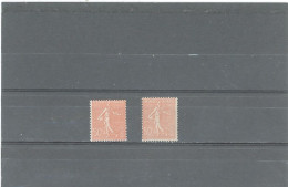 VARIÉTÉS -N°199 N** 50c SEMEUSE LIGNÉE -ROUGE -FORMAT RÉDUIT EN HAUTEUR - Unused Stamps