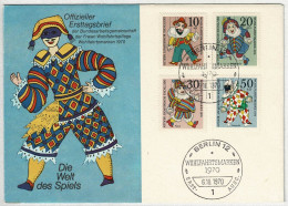 Deutsche Bundespost Berlin 1970, FDC Wohlfahrtsmarken Marionetten, Spiel  - Puppets