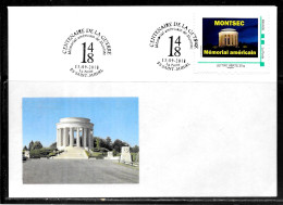 J48 - MONTIMBREAMOI - LETTRE DE SAINT MIHIEL DU 13/09/18 - MEMORIAL AMERICAIN DE MONTSEC - Storia Postale