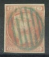 SPAIN,  1852 - QUEEN ISABELLA II STAMP (THICK PAPER) IMPERFORATED, # 12,USED. - Used Stamps