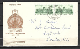 INDE. N°143 Sur Enveloppe 1er Jour (FDC) De 1962. Haute-Cour De Calcutta. - FDC