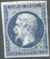 France, N°14Ah, Variété POSTF.S - Position à Identifier - (F847) - 1853-1860 Napoléon III.