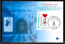 J44 - MONTIMBREAMOI - CARTE DE VERDUN DU 13/09/16 - LEGION D'HONNEUR - Cartas & Documentos