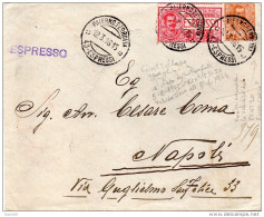 1916  LETTERA ESPRESSO  CON ANNULLO PALERMO FERROVIA - DENTELLATURA SPOSTATA - Posta Espresso