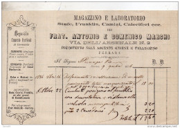 1886  FERRARA  LABORATORIO  STUFE CAMINI CALORIFERI - Italie