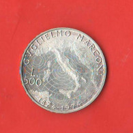 Italia 500 Lire Guglielmo Marconi 1974 Italy Italie Silver Coin - Commémoratives