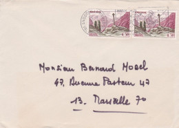 Andorre--lettre Andorre La Vieille  Destinée à MARSEILLE-13 (France)..paire De Timbres Sur Lettre.... Cachet - Cartas & Documentos