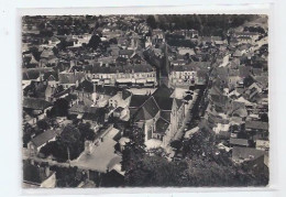 72 - ÉCOMMOY -  VUE AÉRIENNE - EN AVION, AU-DESSUS DE.. - PLACE DE LA RÉPUBLIQUE - CPSM DENTELEE - LAPIE - 10.5 X15 - Ecommoy