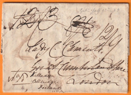 KGIV - 1825 - Belle Lettre Avec Corresp Croisée De GIBRALTAR Vers LONDRES - Redirigée Vers L'IRLANDE - Gibilterra