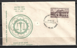 INDE. N°214 Sur Enveloppe 1er Jour (FDC) De 1966. Haute-Cour D'Allahabad. - FDC