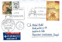 2024. INDIA-ISRAEL JOINT ISSUE,  Letter From Mumbai To Andorra (Principality) With Arrival Postmark Andorra - Covers & Documents