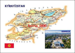 Kyrgyzstan Country Map New Postcard * Carte Geographique * Landkarte - Kirguistán