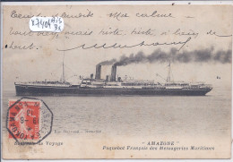 PAQUEBOT AMAZONE- CACHET MARSEILLE A YOKOAMA N°4 - 1913- - Maritime Post