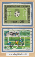 USATI ITALIA 1973 - Ref.0304A "FEDERAZIONE ITALIANA GIOCO CALCIO" Serie Di 2 Val. - - 1961-70: Oblitérés