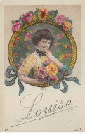 Prénoms - N°67132 - Louise - Jeune Femme Dans Un Médaillon Avec Des Fleurs - Prénoms