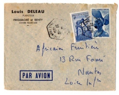 TB 4747 - 1951 - LSC - Lettre De M. Louis DELEAU, Planteur à FRIGUIGABE Et BENTY ( Guinée Française ) Pour NANTES - Covers & Documents