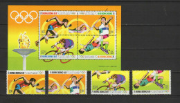 Hongkong 1992 Olympic Games Barcelona, Cycling, Javelin Etc. Set Of 4 + S/s MNH - Summer 1992: Barcelona