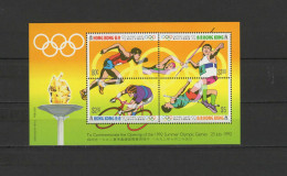 Hongkong 1992 Olympic Games Barcelona, Cycling, Javelin Etc. S/s With Additional Inscription MNH - Ete 1992: Barcelone