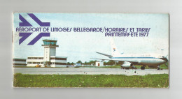 AEROPORT DE LIMOGES Horaires Et Tarifs Printemps été 1977 - Horarios