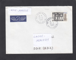 LETTRE DE HUNINGUE, AVEC TIMBRE "ABBAYE DE NOIRLAC" (Y+T NO 2659),POUR ILMENAU,D.D.R.. - Storia Postale