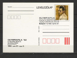 Hungary 1992 Olympic Games, Olympiaphila Commemorative Postcard - Estate 1992: Barcellona