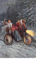 Illustrateurs - N°78232 - A. Mailick - Bonne Et Heureuse Année - Homme Conduisant Un Side-car Avec Une Femme - Mailick, Alfred